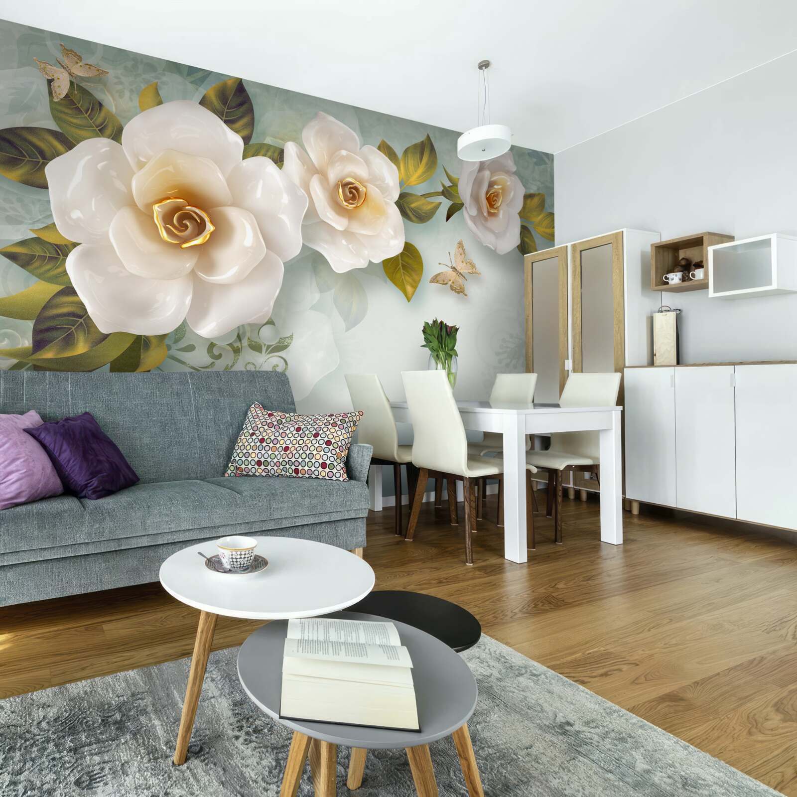 Fototapeta róże w beżowym lakierze