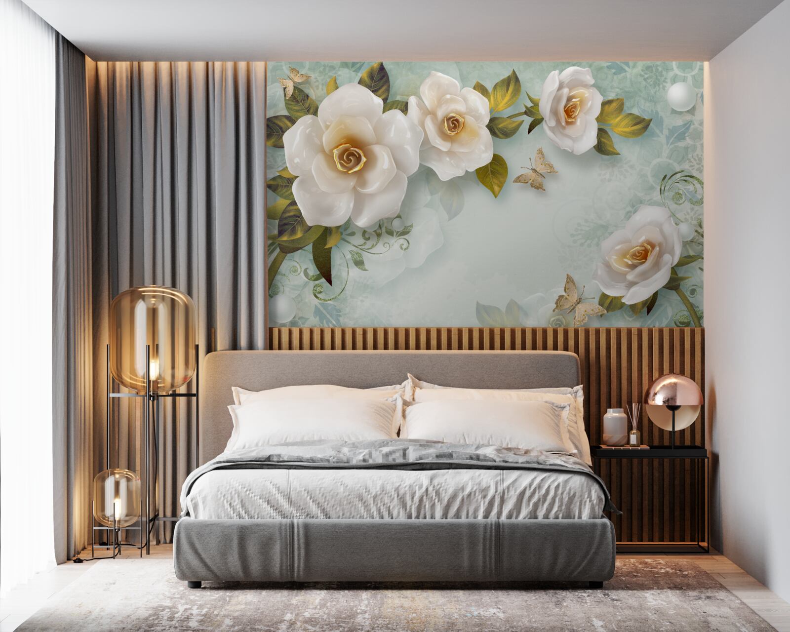 Fototapeta róże w beżowym lakierze