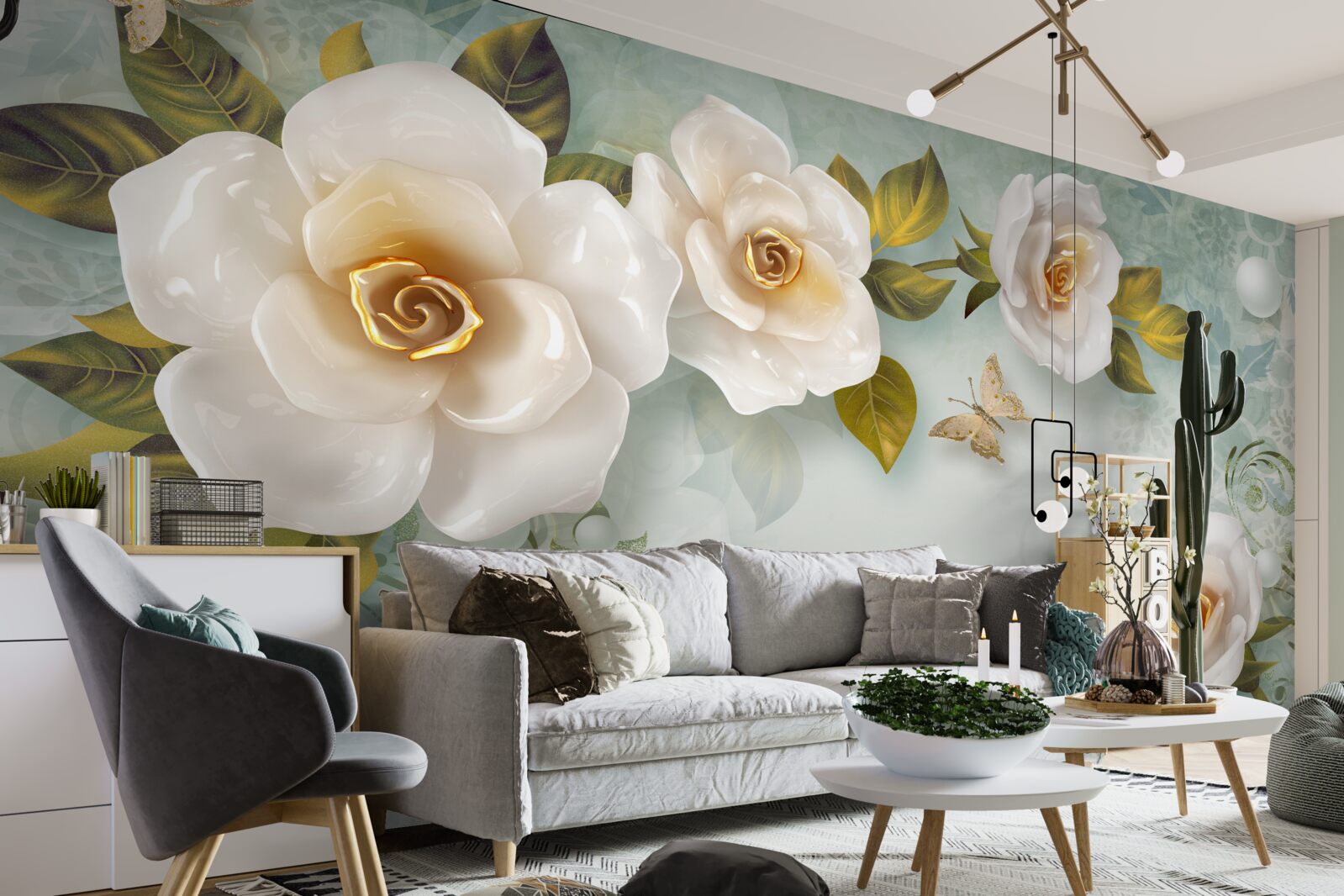 Fototapeta róże w beżowym lakierze