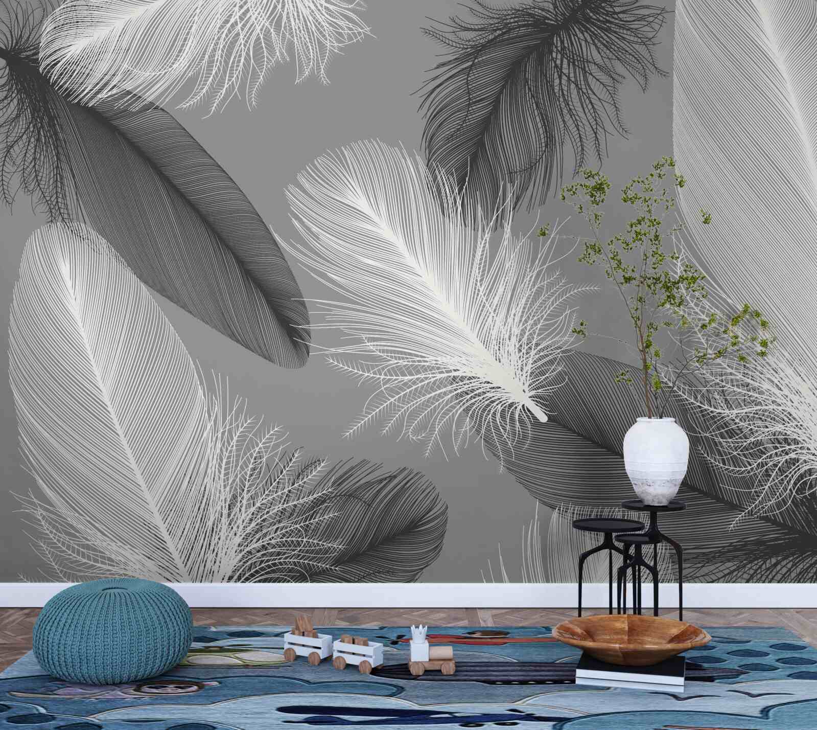 Fototapeta srebrne i lekkie puszyste talerze