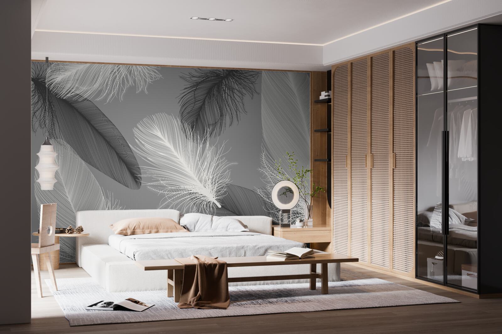 Fototapeta srebrne i lekkie puszyste talerze