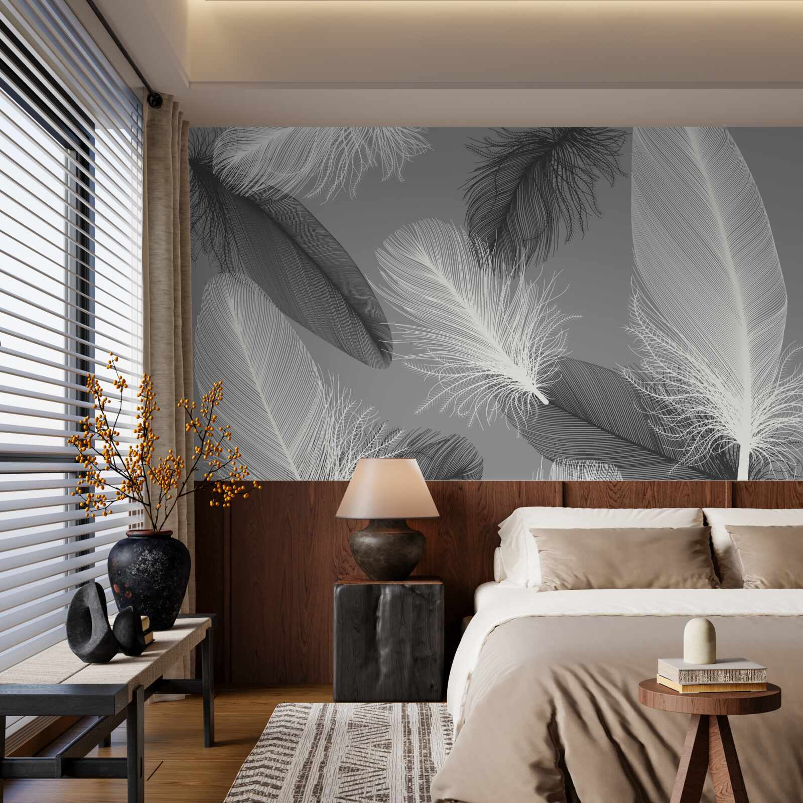 Fototapeta srebrne i lekkie puszyste talerze