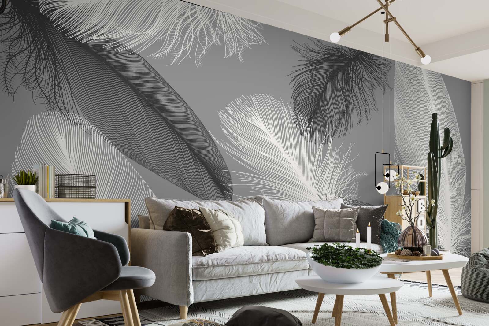 Fototapeta srebrne i lekkie puszyste talerze