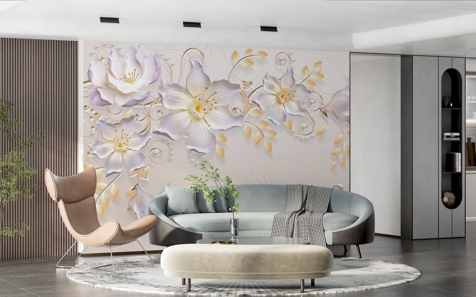 Fototapeta Śnieżnobiałe łabędzie i lekkie pąki