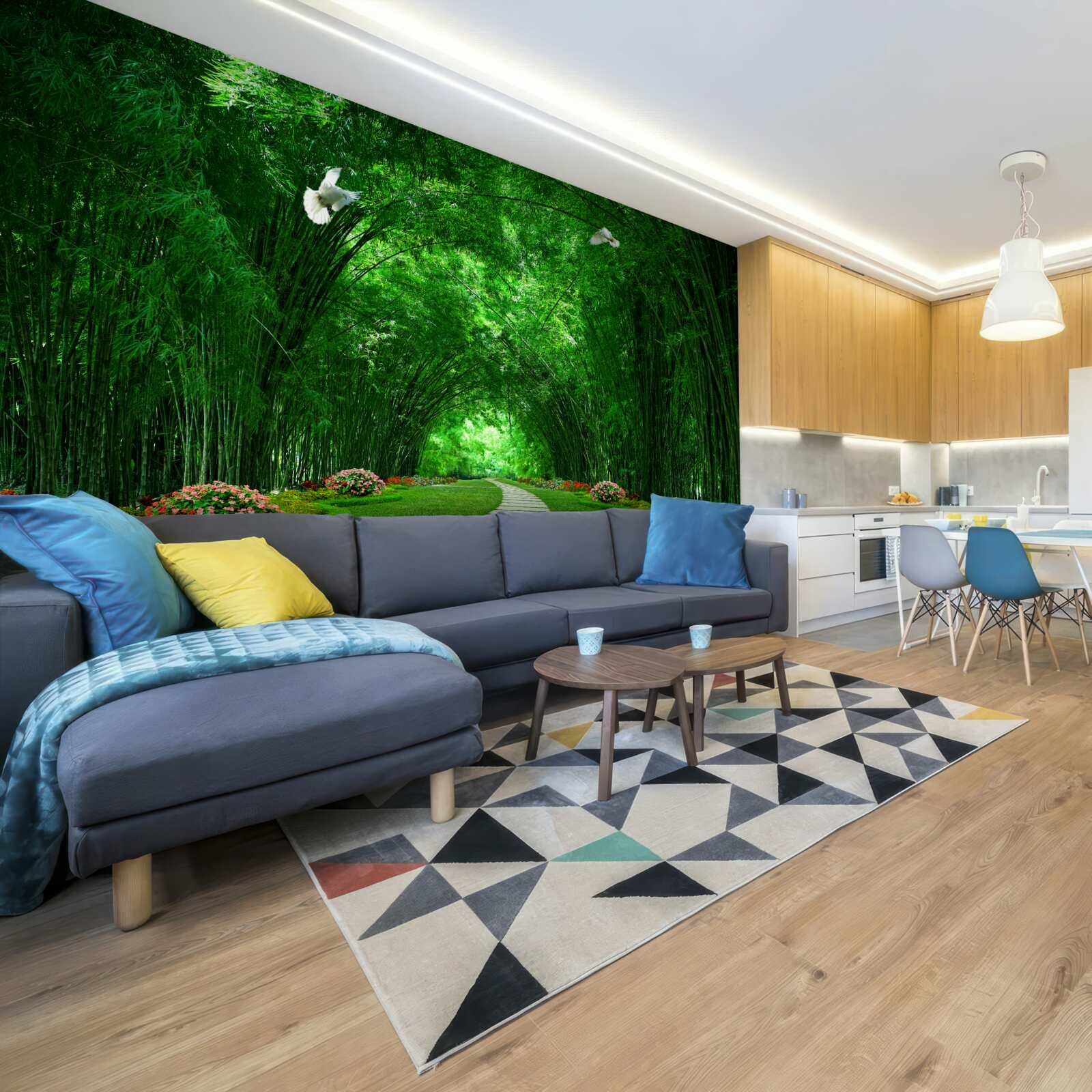 Fototapeta Ścieżka przez tunel utworzony przez korony drzew