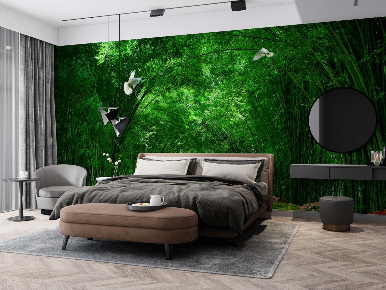 Fototapeta Ścieżka przez tunel utworzony przez korony drzew