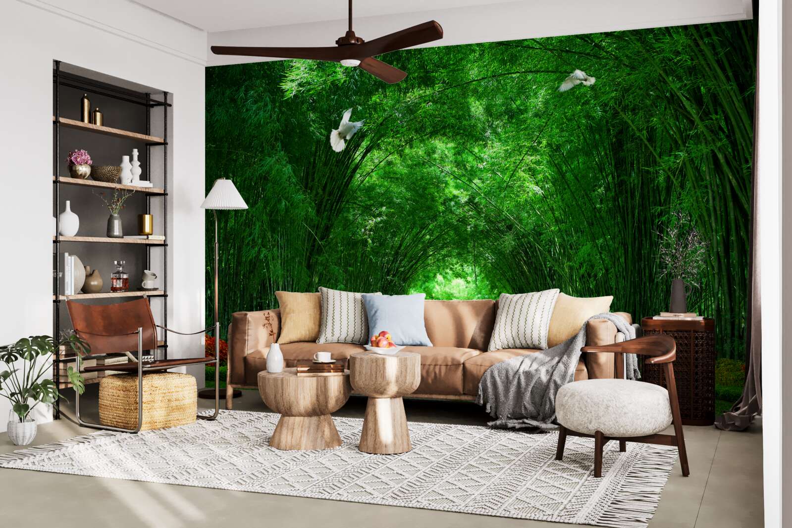 Fototapeta Ścieżka przez tunel utworzony przez korony drzew