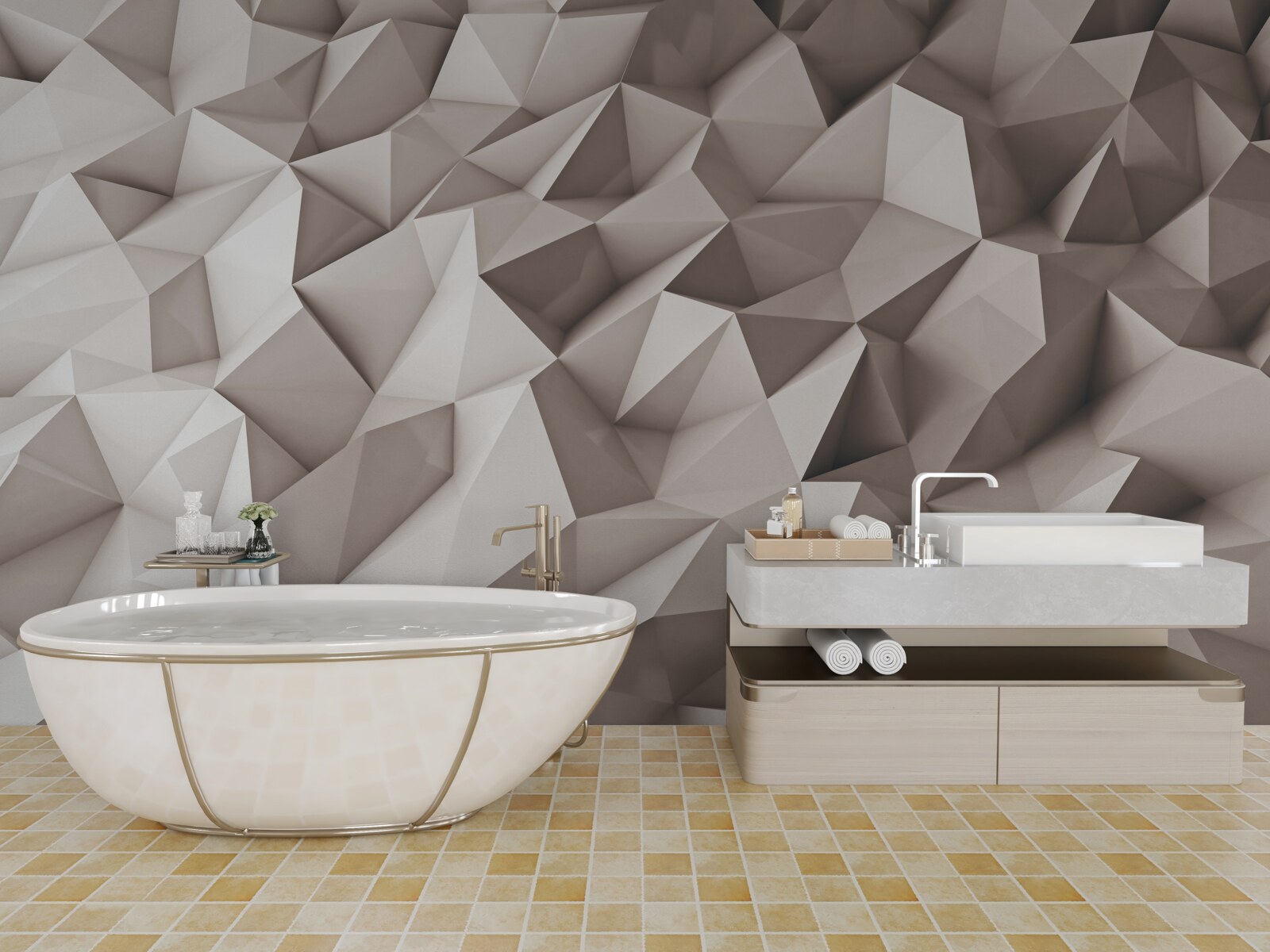 Fototapeta modelowanie 3d abstrakcyjnych kształtów