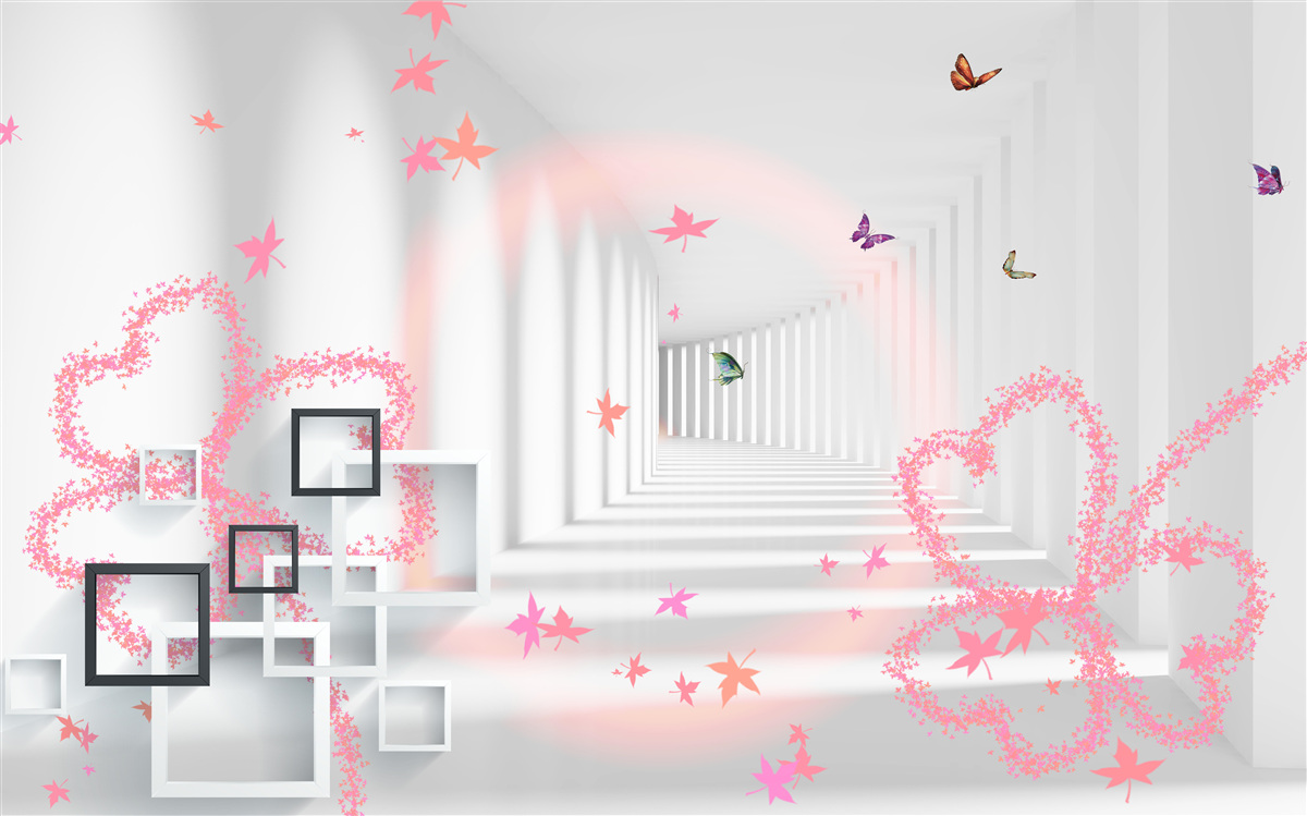 Fototapeta streszczenie motyle w kształcie różowych serc