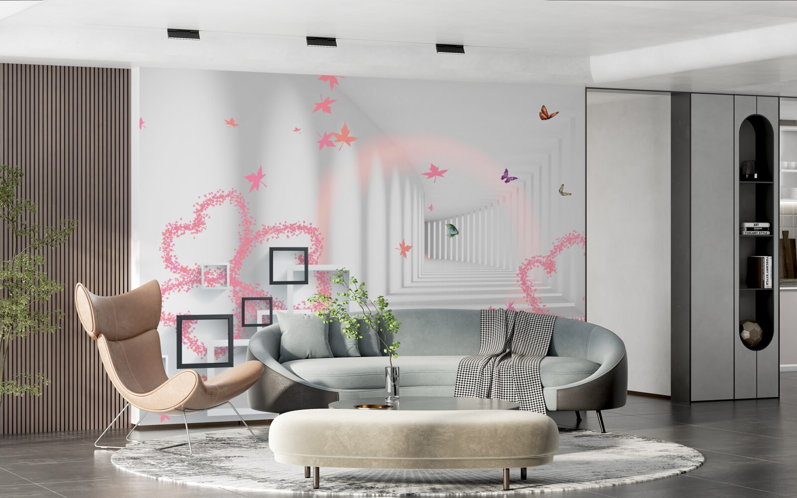 Fototapeta streszczenie motyle w kształcie różowych serc