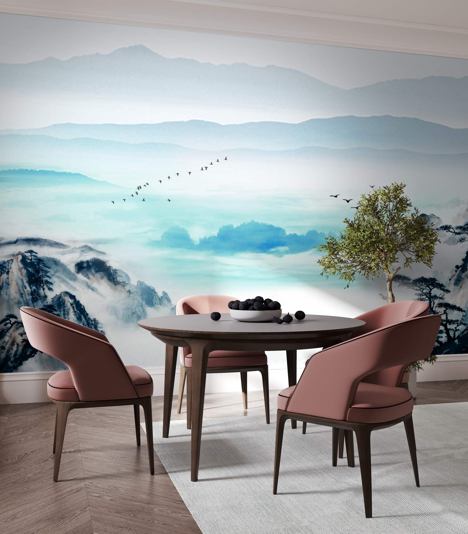 Fototapeta mgła nad wodą jeziora