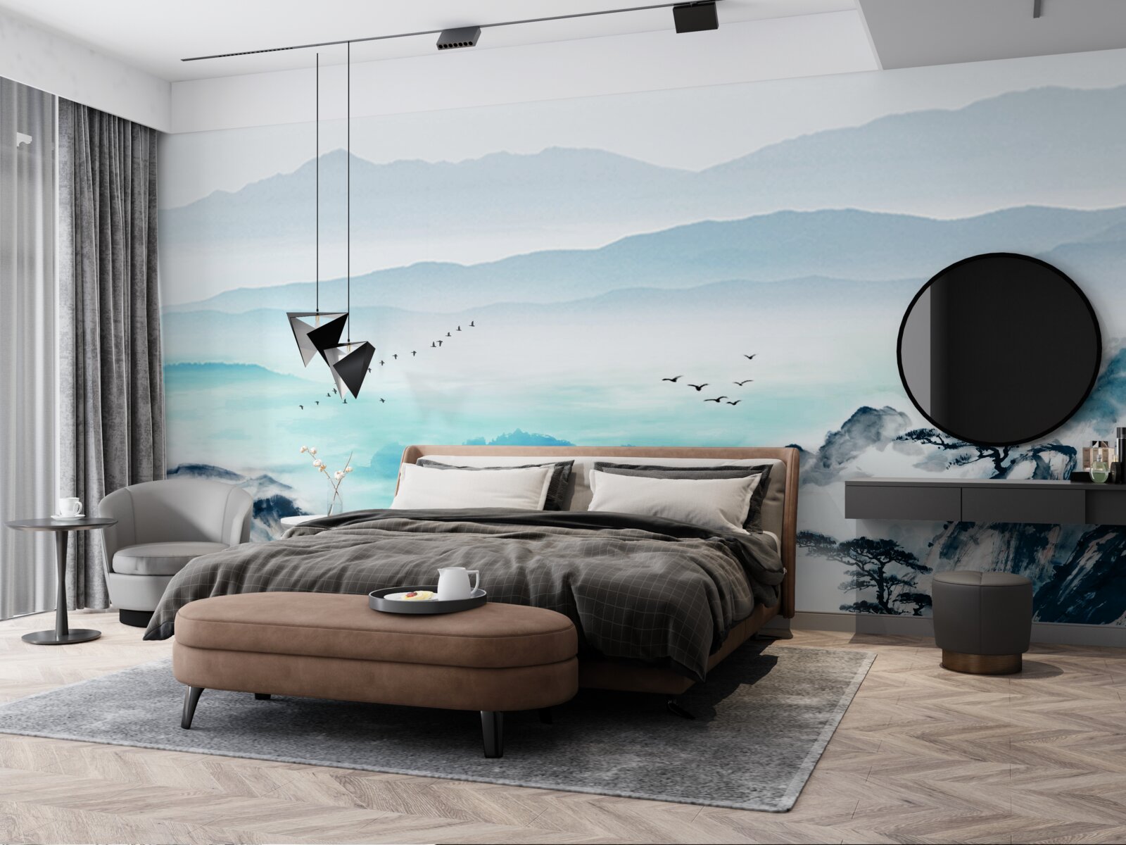 Fototapeta mgła nad wodą jeziora