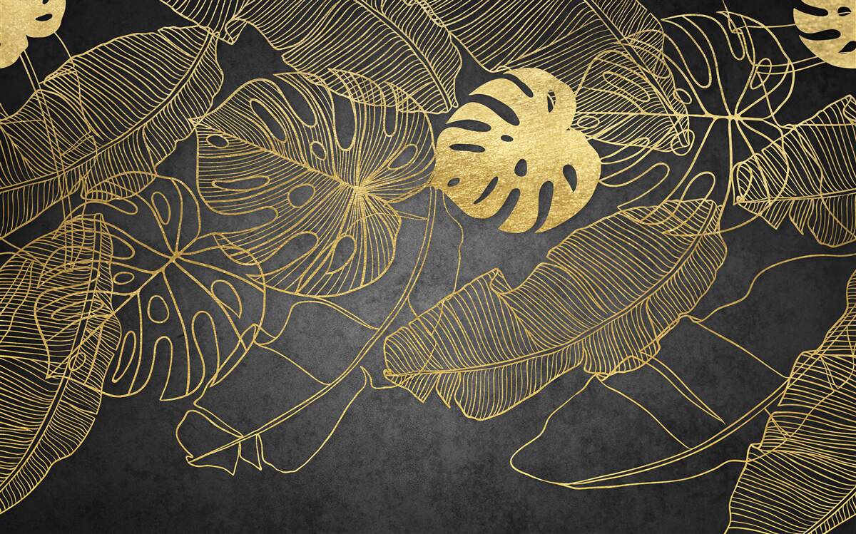 Fototapeta monstery mają liście, których zarys odpowiada złotemu podziałowi