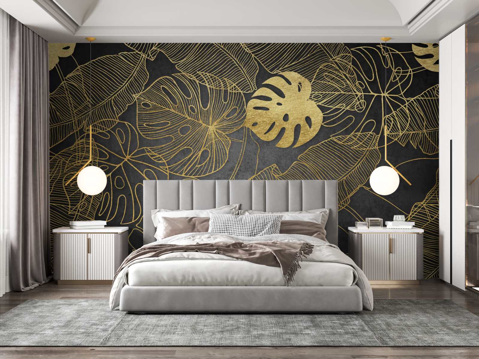 Fototapeta monstery mają liście, których zarys odpowiada złotemu podziałowi