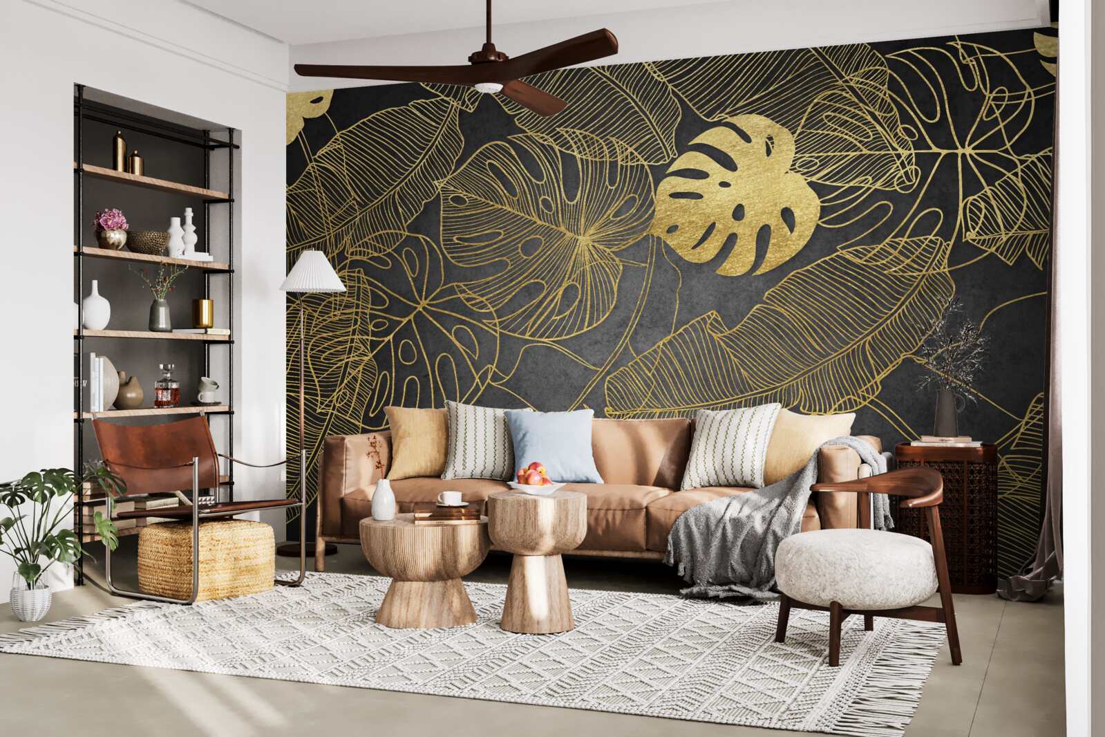 Fototapeta monstery mają liście, których zarys odpowiada złotemu podziałowi