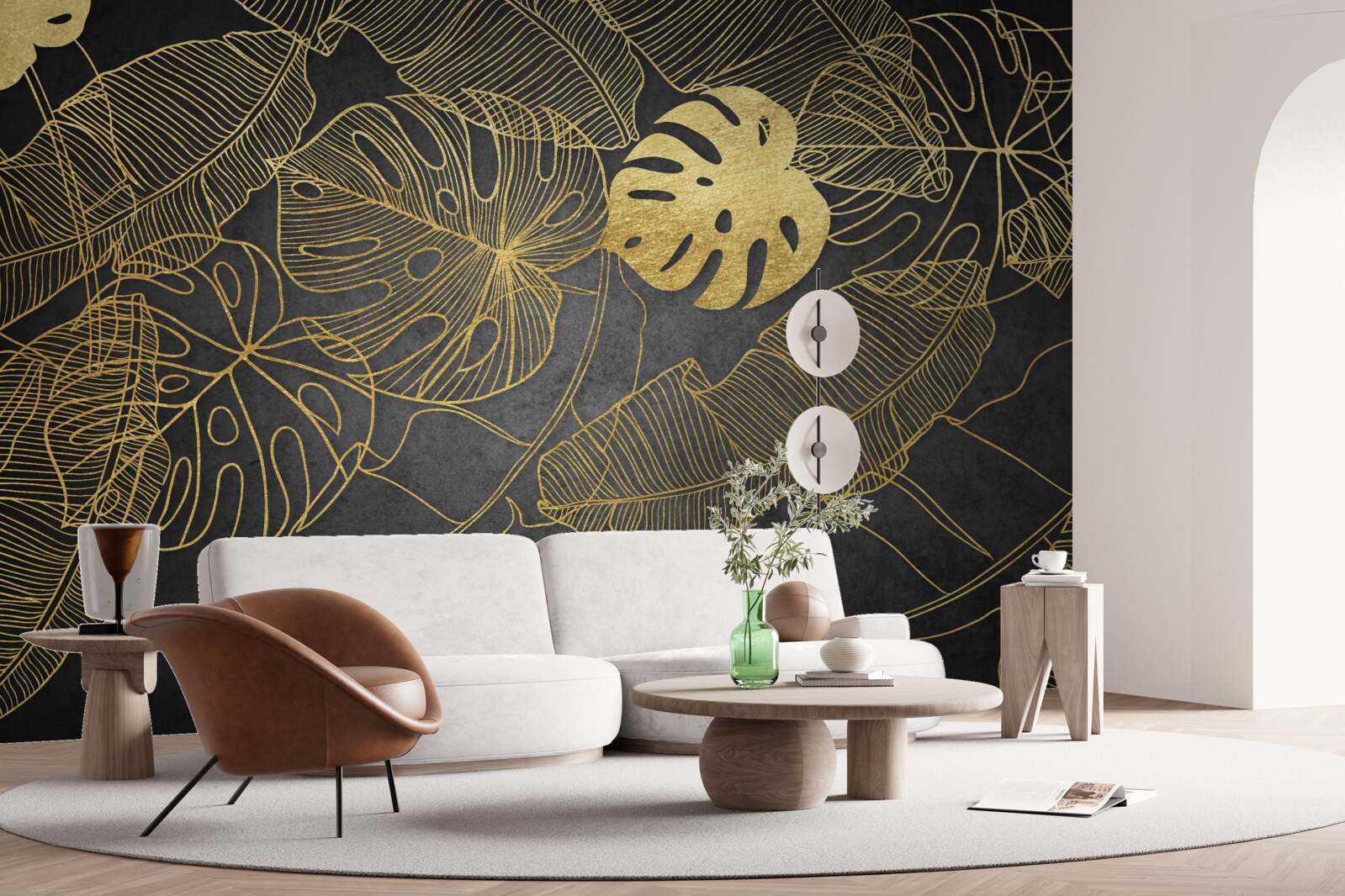 Fototapeta monstery mają liście, których zarys odpowiada złotemu podziałowi