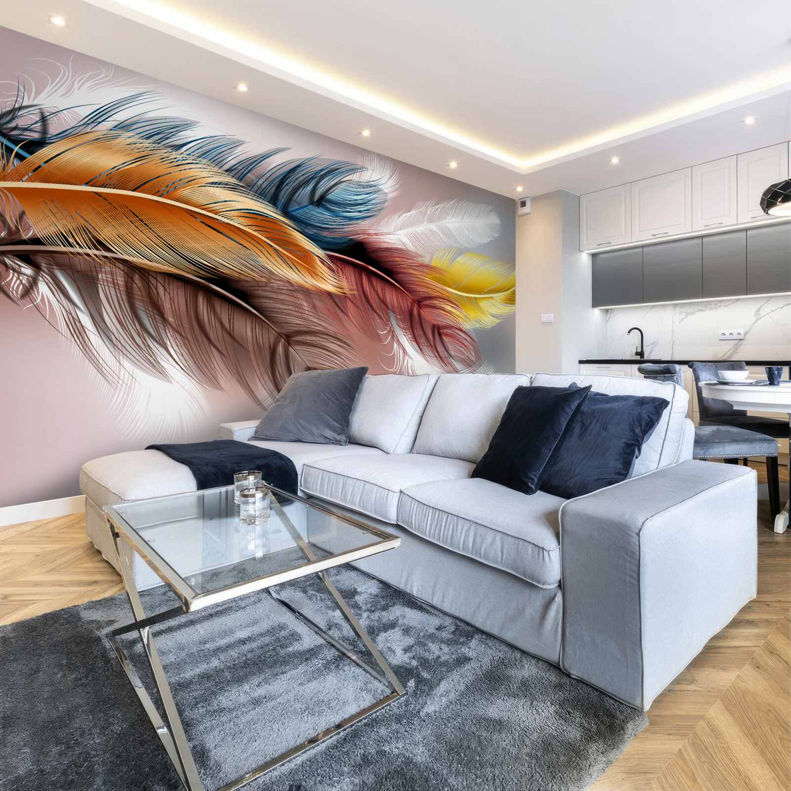 Fototapeta upierzenie w różnych kolorach