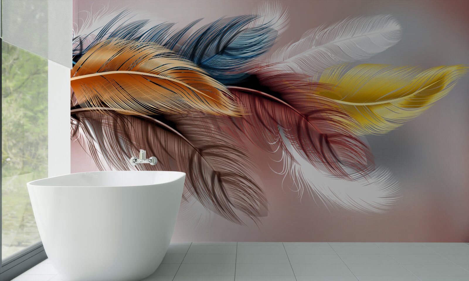 Fototapeta upierzenie w różnych kolorach