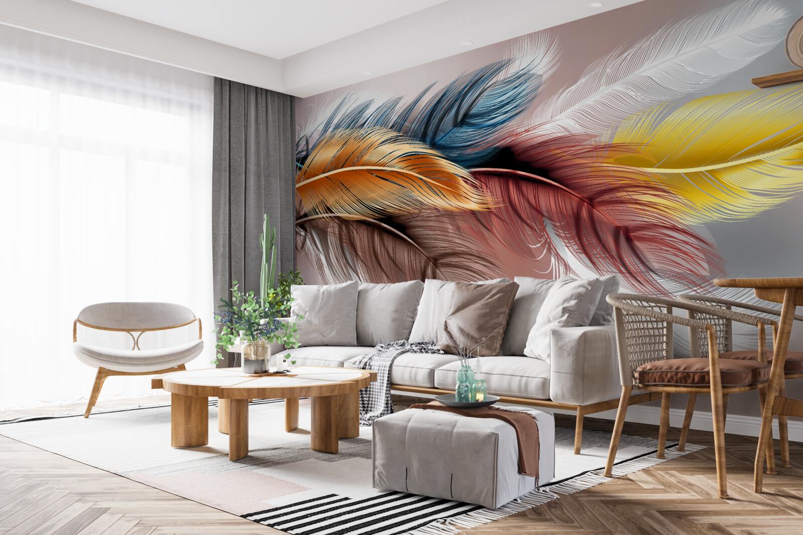 Fototapeta upierzenie w różnych kolorach