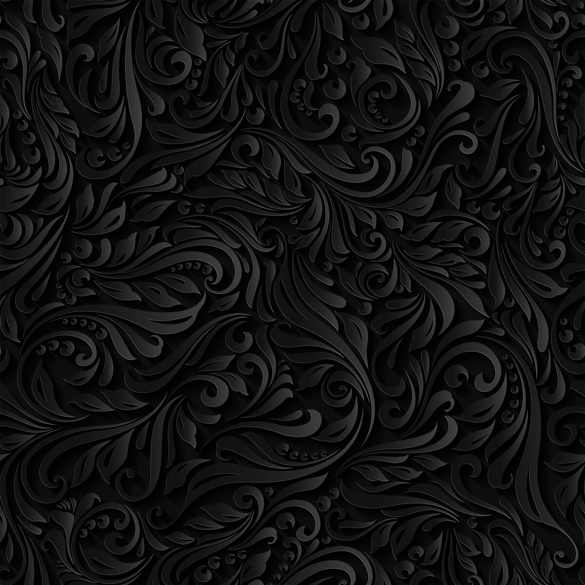 Fototapeta liście i czarne kwiaty z teksturą