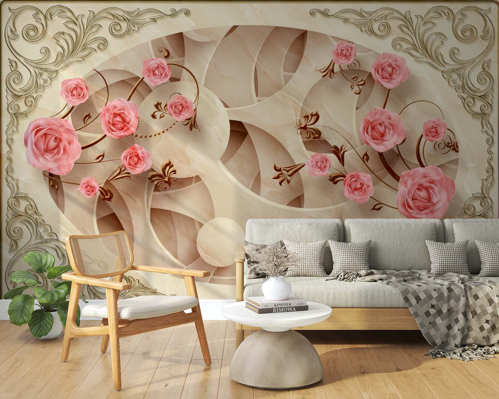 Fototapeta pąki różowego krzewu wzrosły