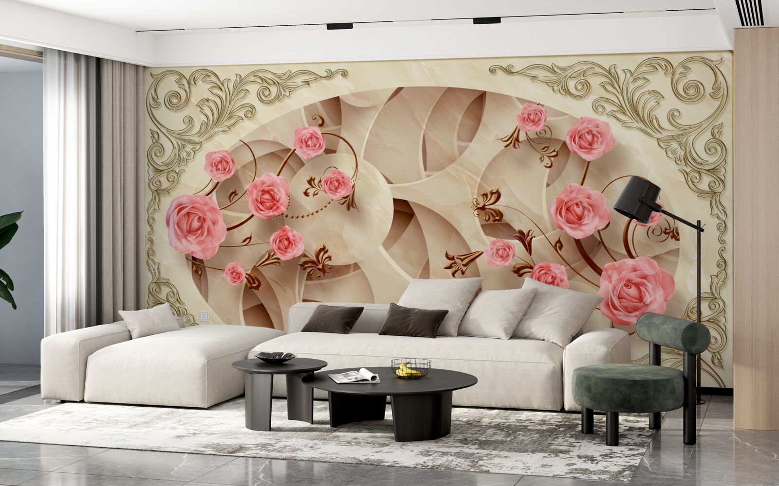 Fototapeta pąki różowego krzewu wzrosły