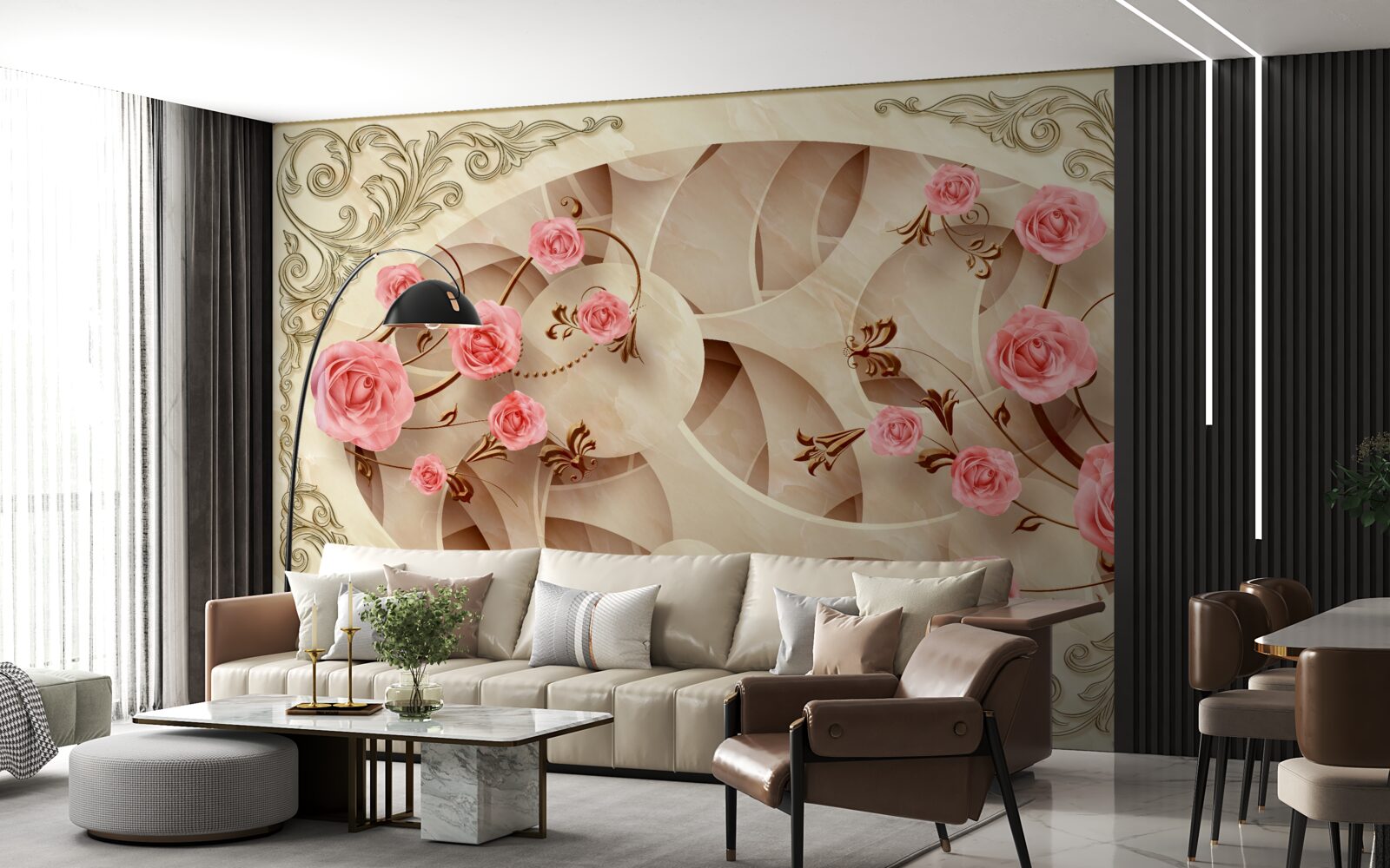 Fototapeta pąki różowego krzewu wzrosły