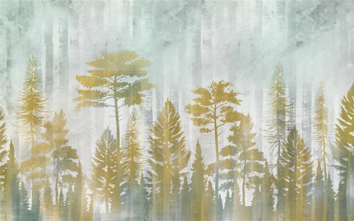 Fototapeta jesień w lesie spowita mgłą