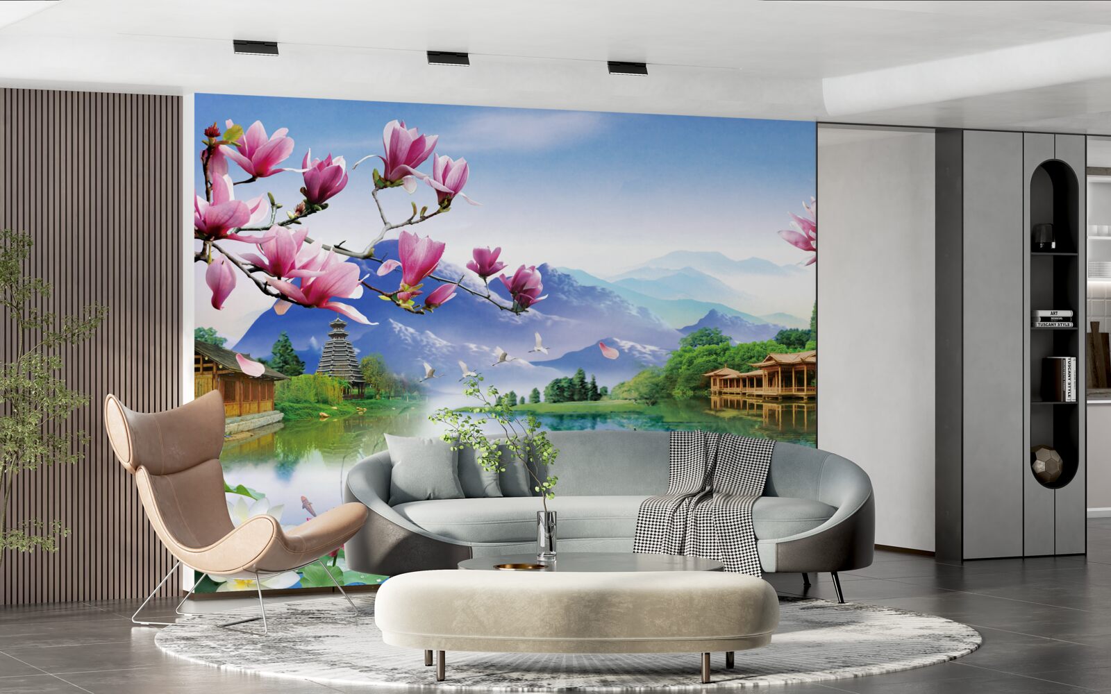 Fototapeta wspaniały panoramiczny widok na górski krajobraz i przepływ rzeki