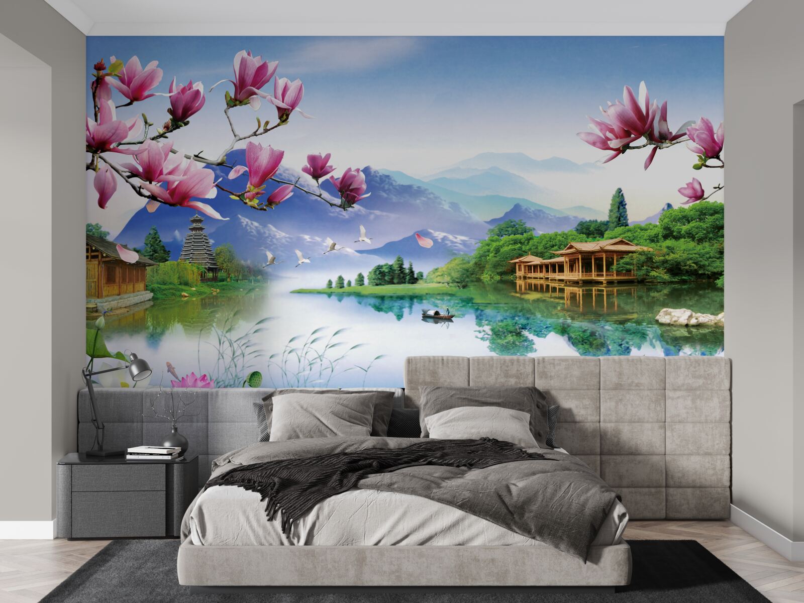 Fototapeta wspaniały panoramiczny widok na górski krajobraz i przepływ rzeki