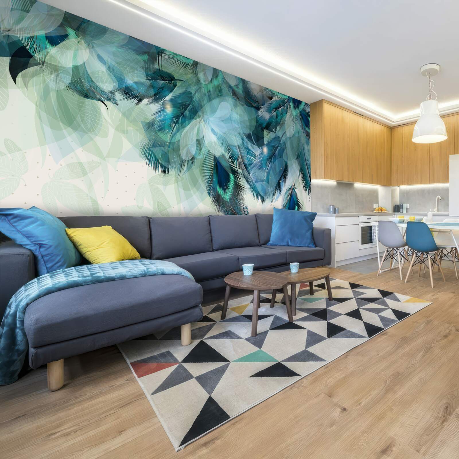 Fototapeta zwiewna lekkość turkusowego piórka