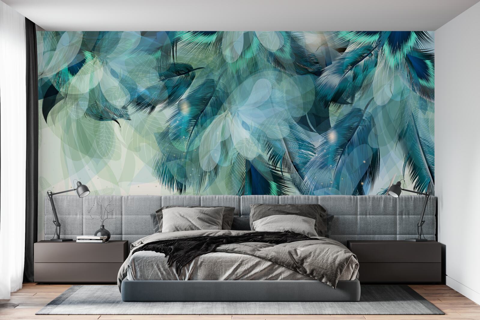 Fototapeta zwiewna lekkość turkusowego piórka