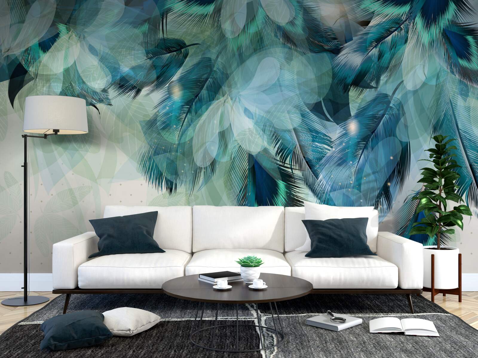 Fototapeta zwiewna lekkość turkusowego piórka