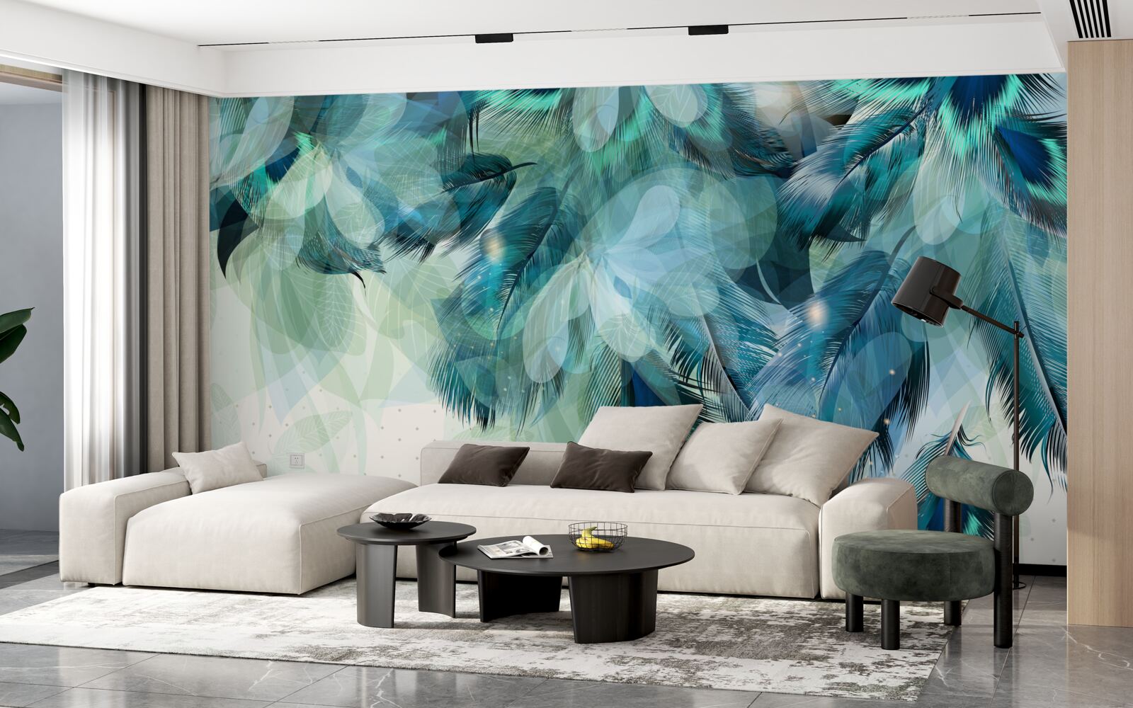 Fototapeta zwiewna lekkość turkusowego piórka