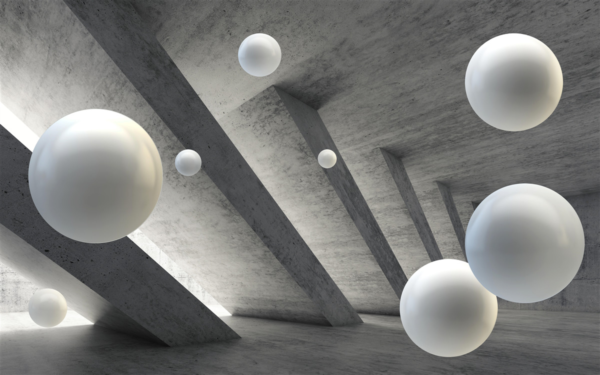 Fototapeta kule bieli w cementowym przejściu