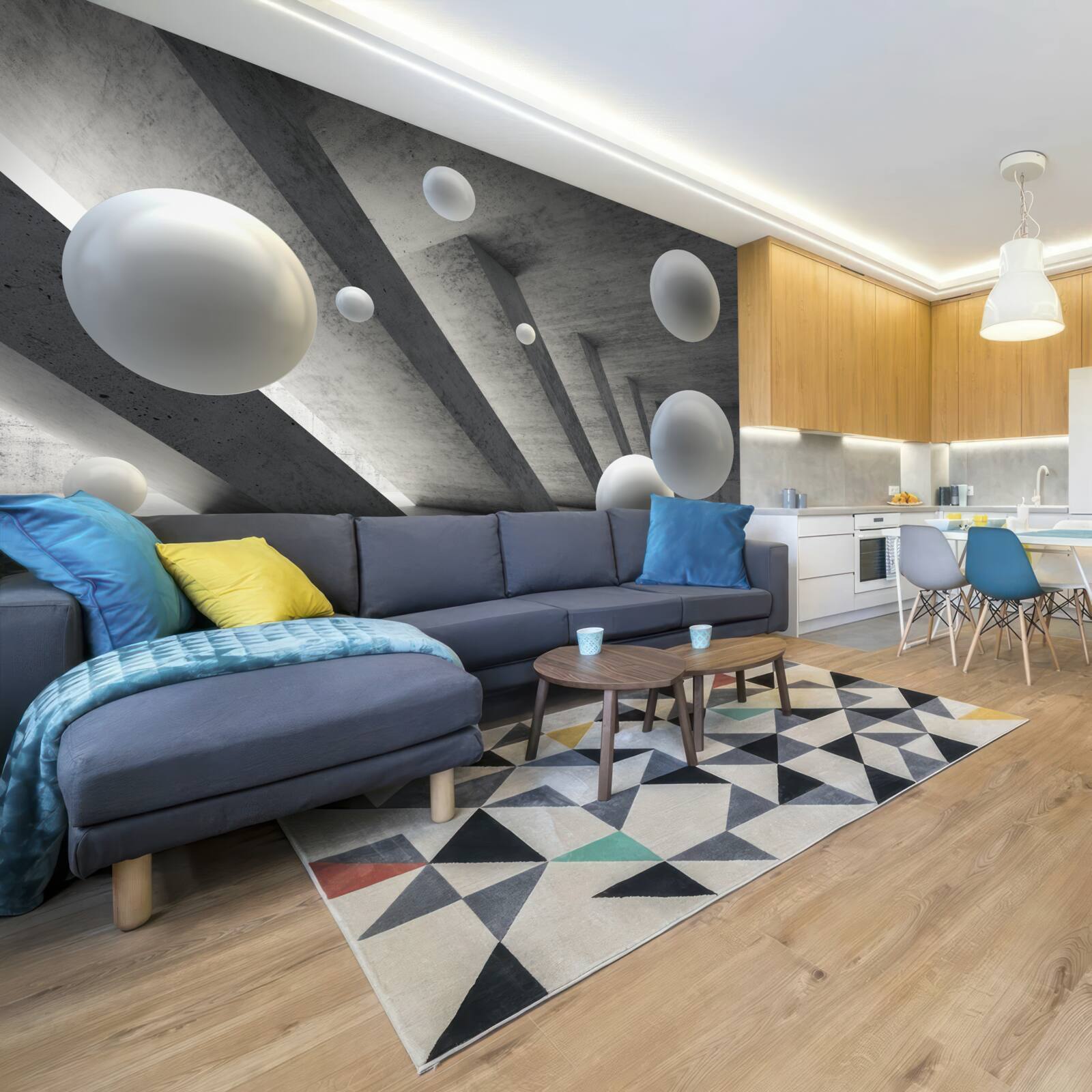 Fototapeta kule bieli w cementowym przejściu