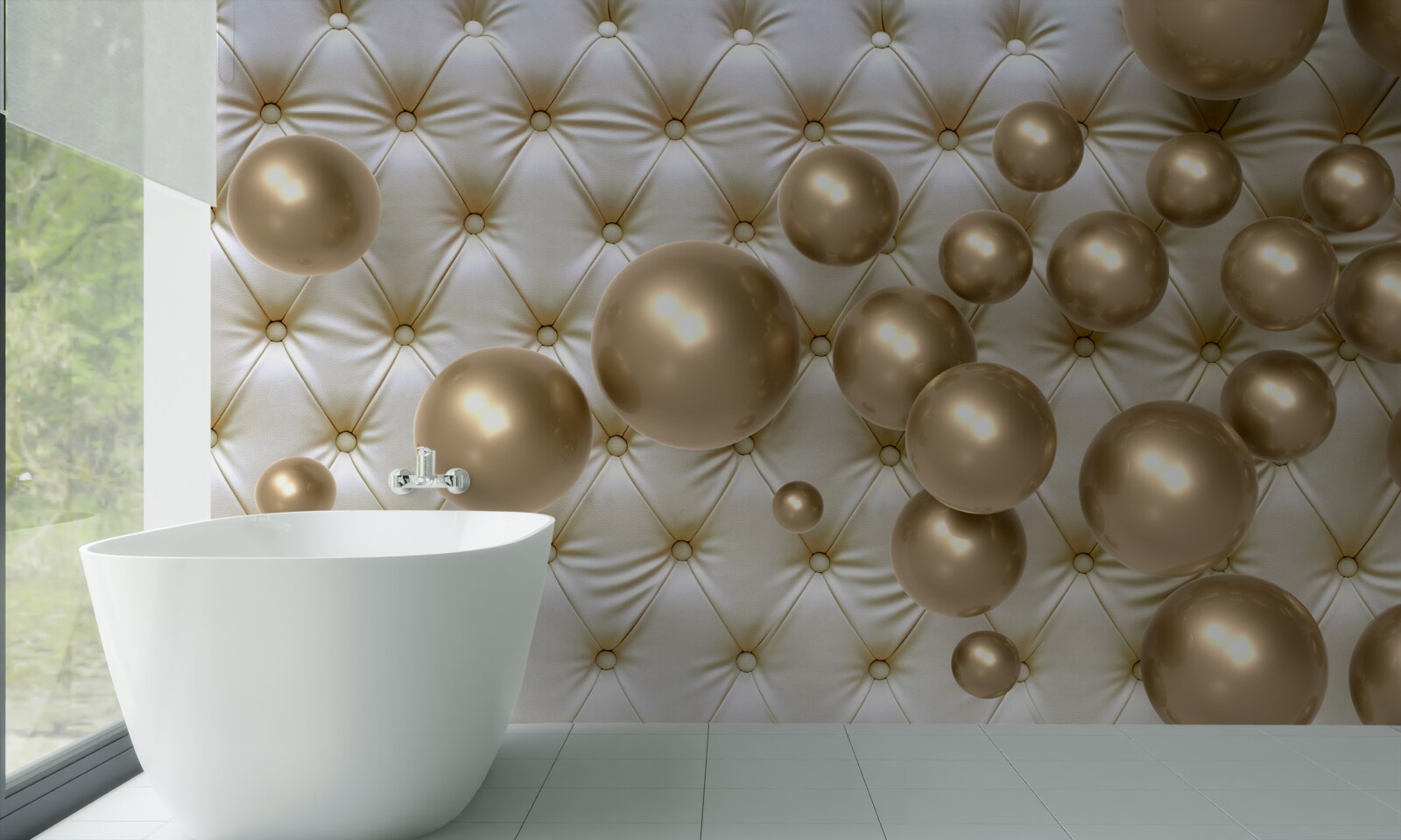 Fototapeta tkanina wysadzana złotymi perełkami