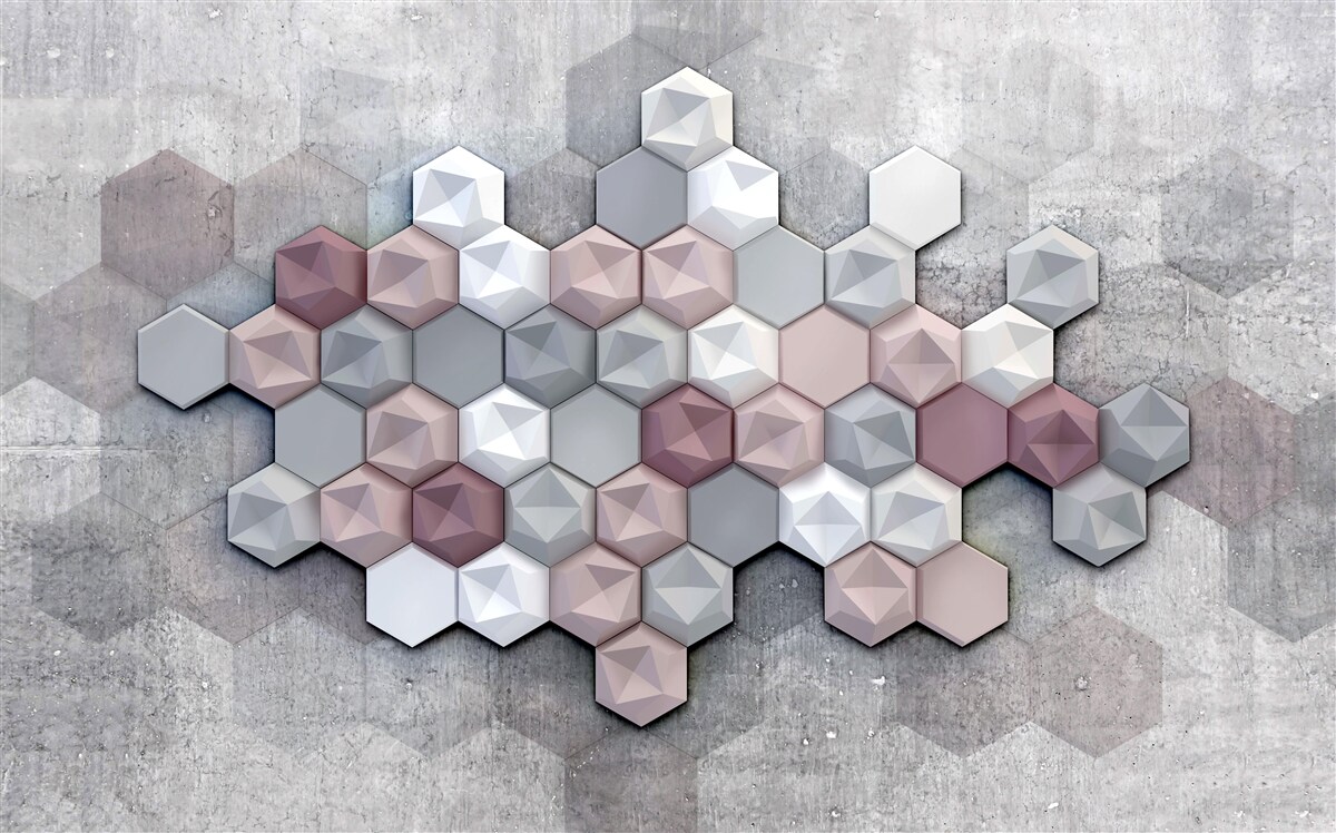 Fototapeta struktura komórek utworzona przez pięciokąty