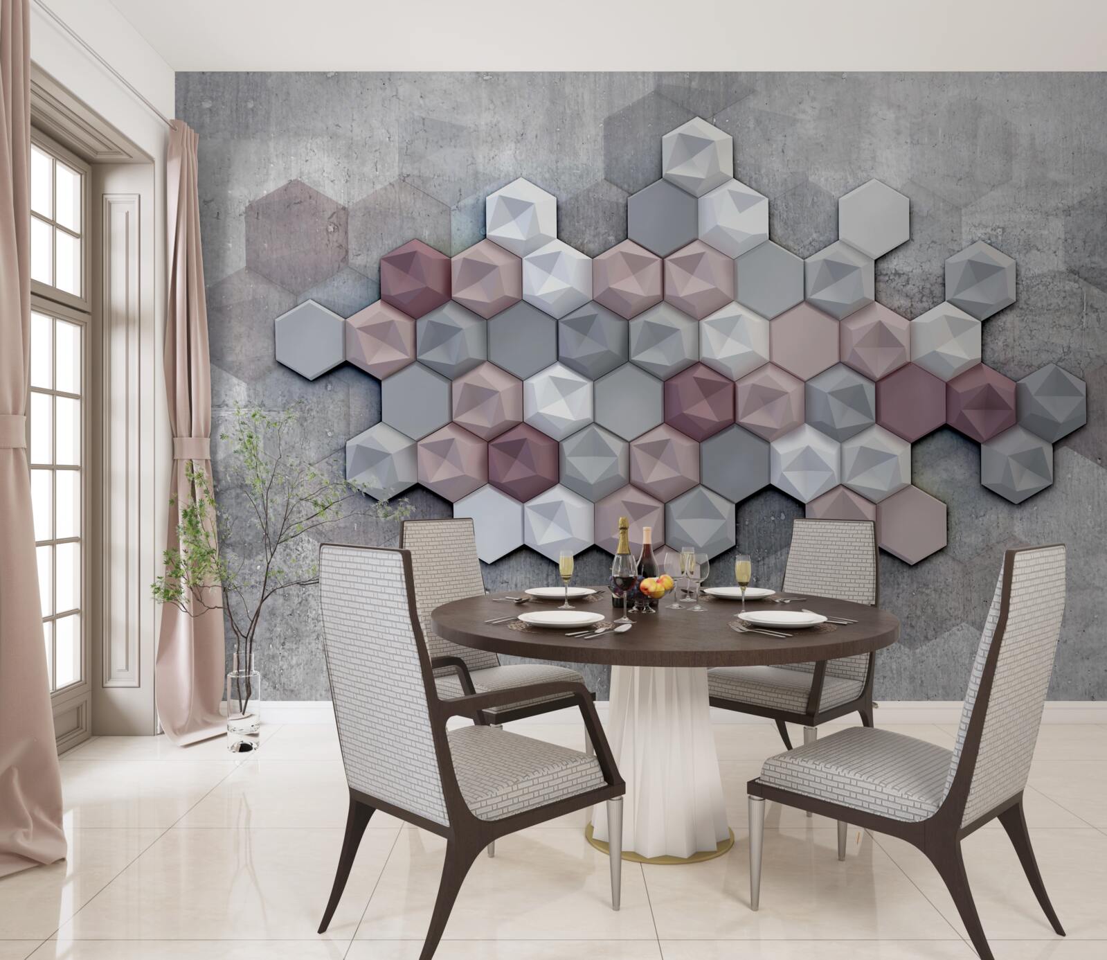 Fototapeta struktura komórek utworzona przez pięciokąty