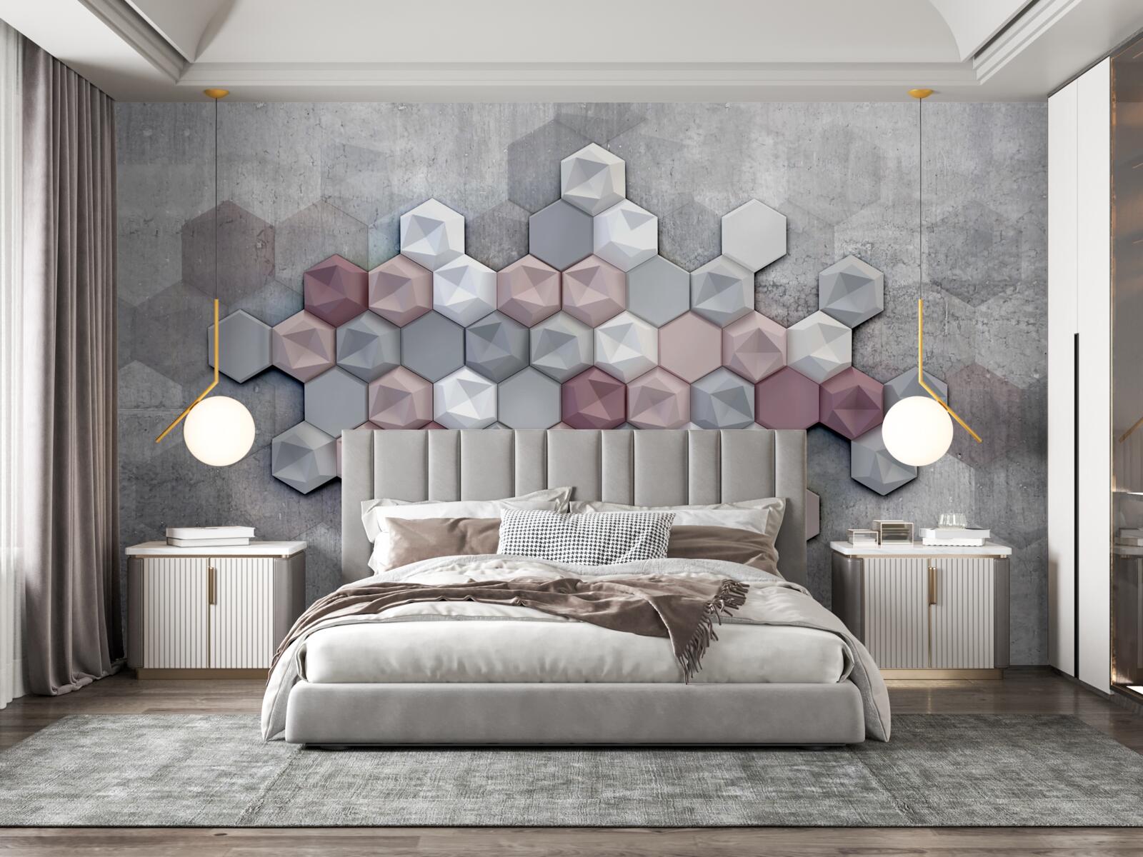 Fototapeta struktura komórek utworzona przez pięciokąty