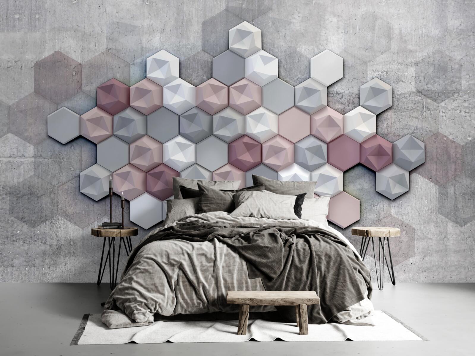 Fototapeta struktura komórek utworzona przez pięciokąty