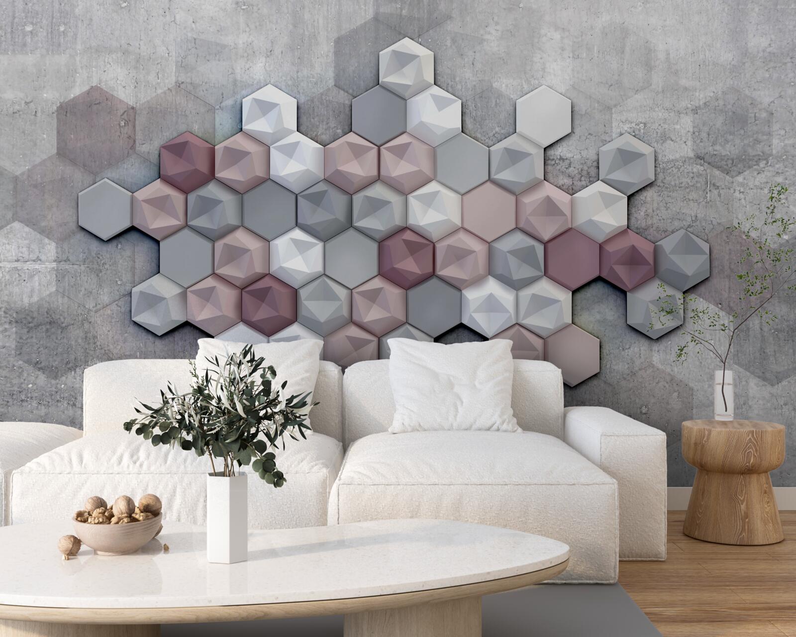 Fototapeta struktura komórek utworzona przez pięciokąty