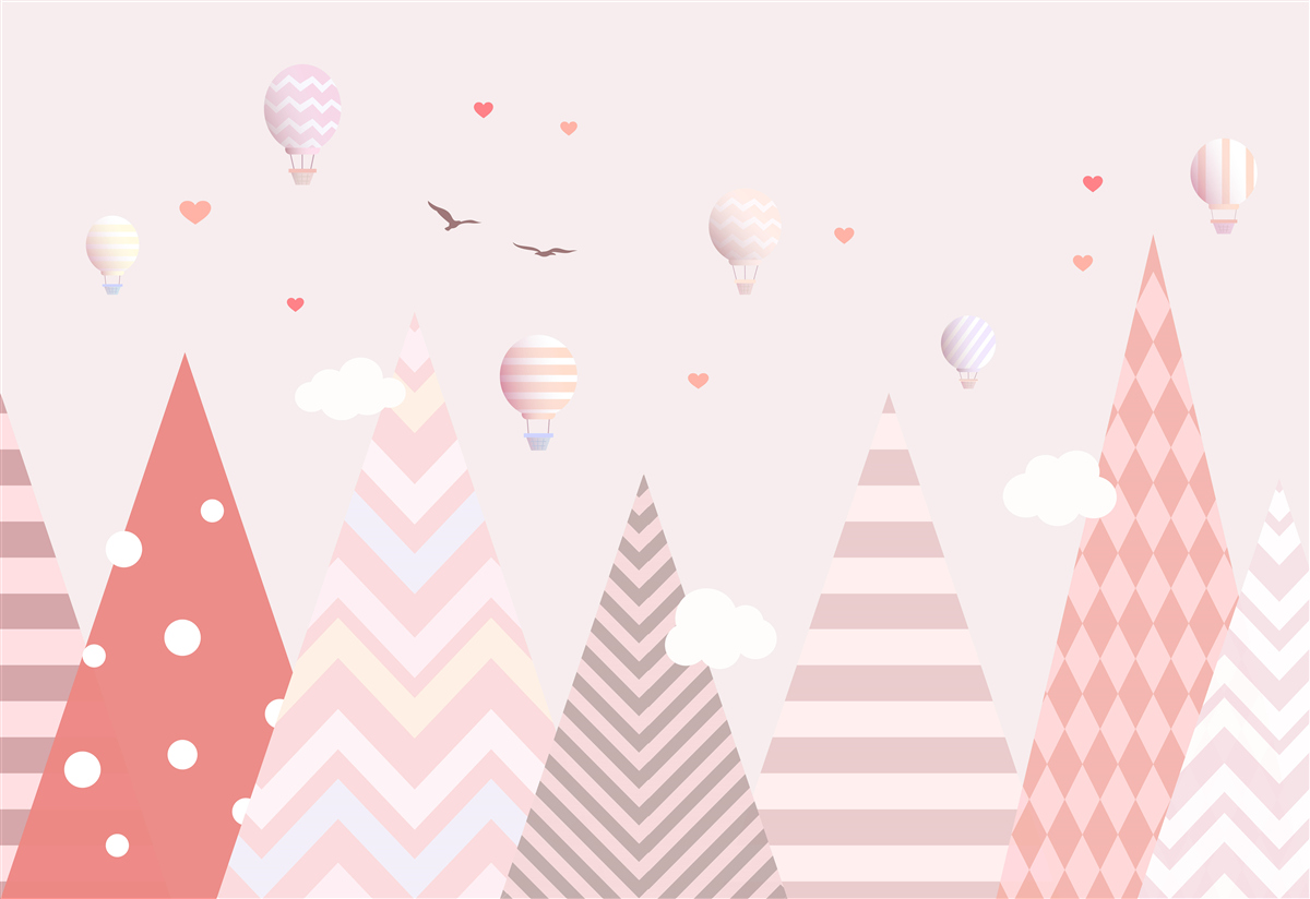 Fototapeta różowe góry ozdobione balonami