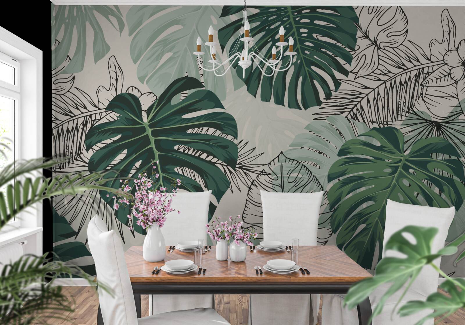 Fototapeta teksturowane liście monstery są majestatyczne