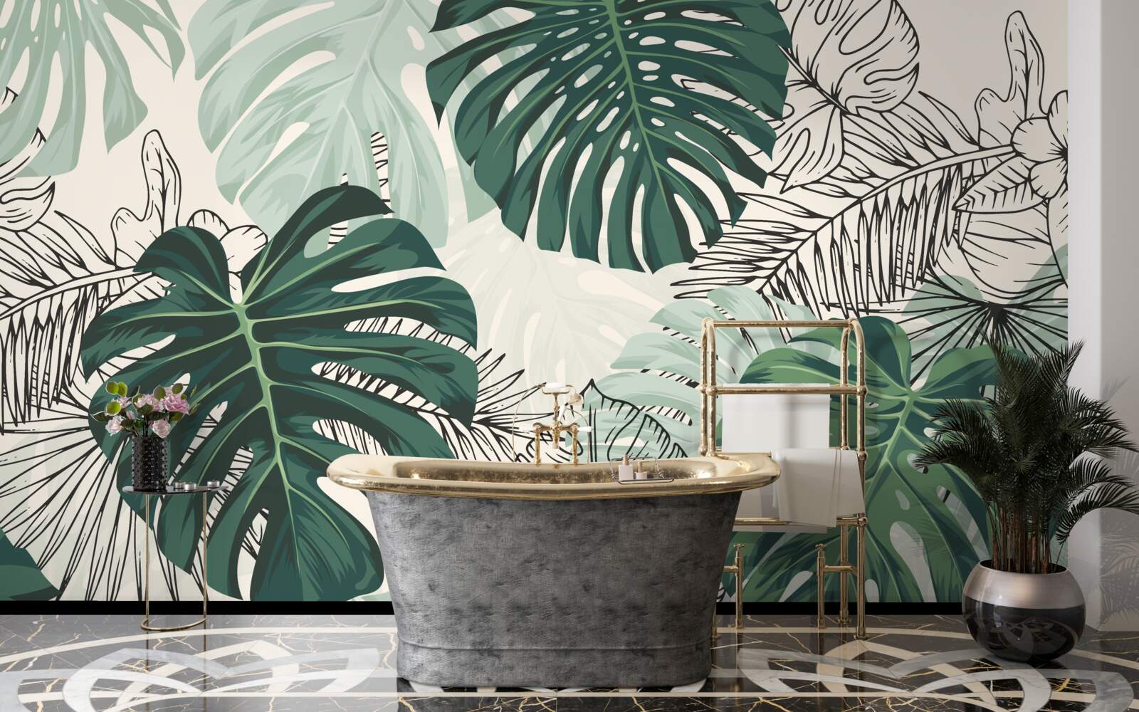 Fototapeta teksturowane liście monstery są majestatyczne