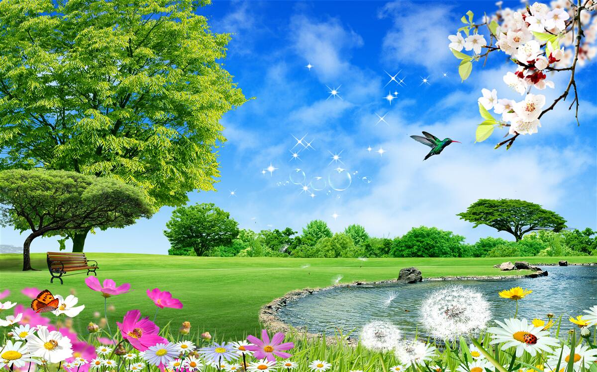 Fototapeta zapierający dech w piersiach panoramiczny widok na lato