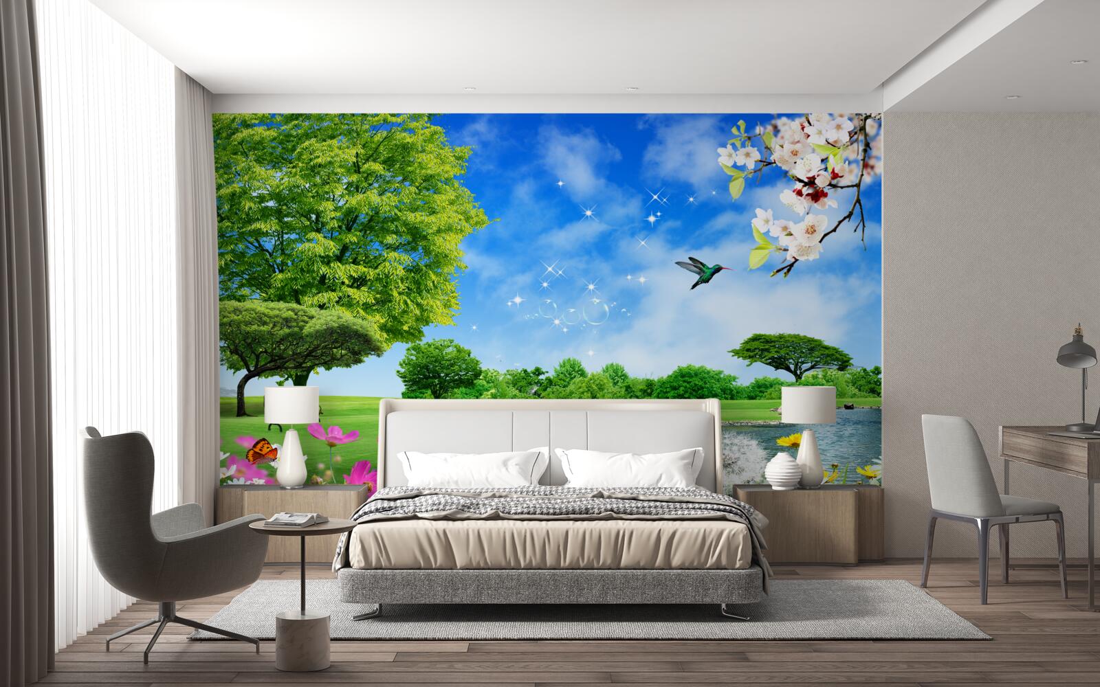 Fototapeta zapierający dech w piersiach panoramiczny widok na lato