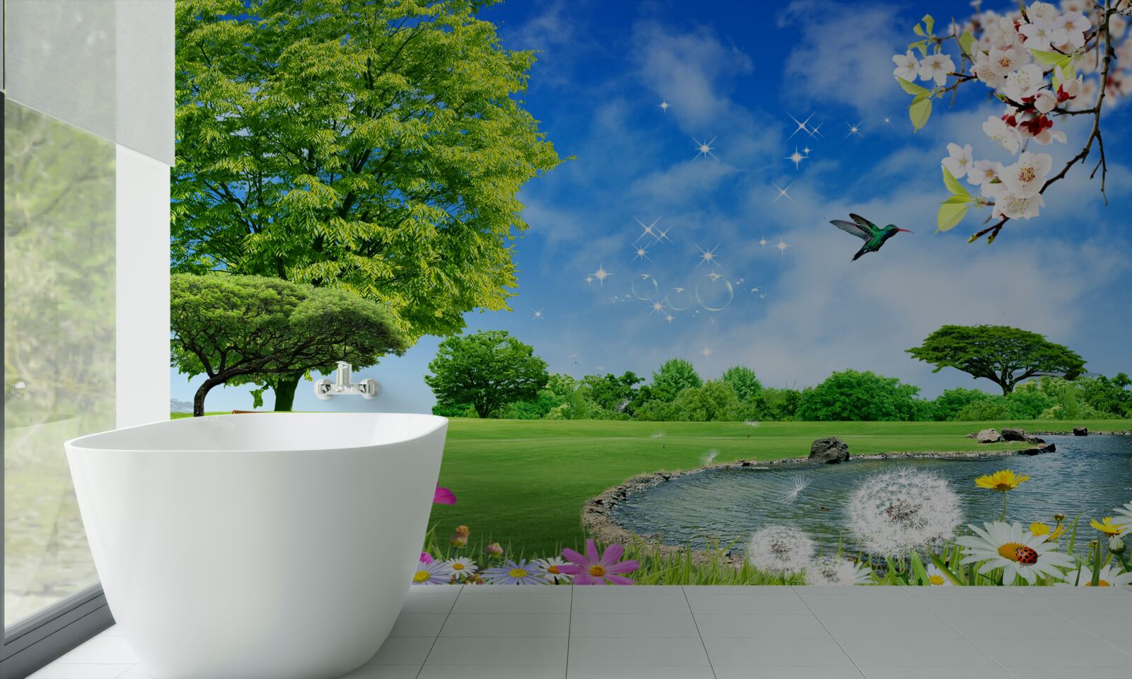 Fototapeta zapierający dech w piersiach panoramiczny widok na lato