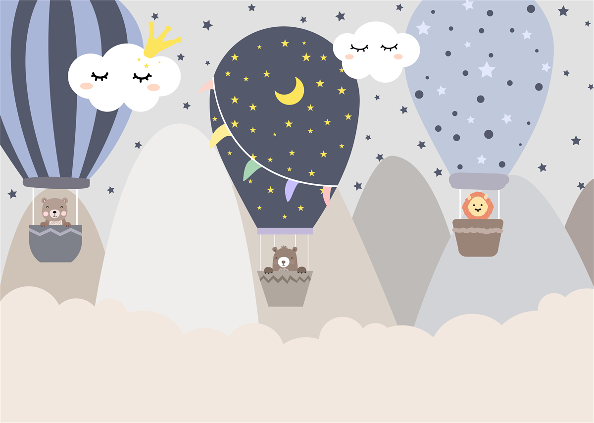 Fototapeta zwierzęta latające w balonach