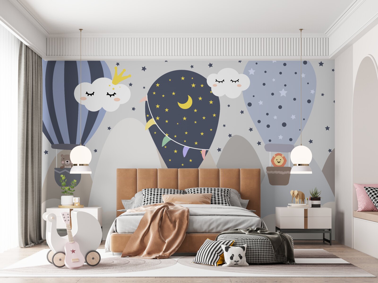 Fototapeta zwierzęta latające w balonach